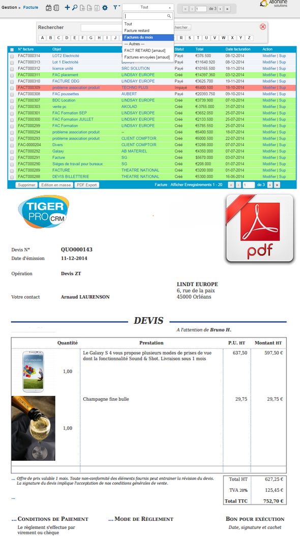 Gestión TigerPro CRM Campaña, la tarifa Catálogo, tareas y notas Gestión TigerPro CRM Campaña, la tarifa Catálogo, tareas y notas