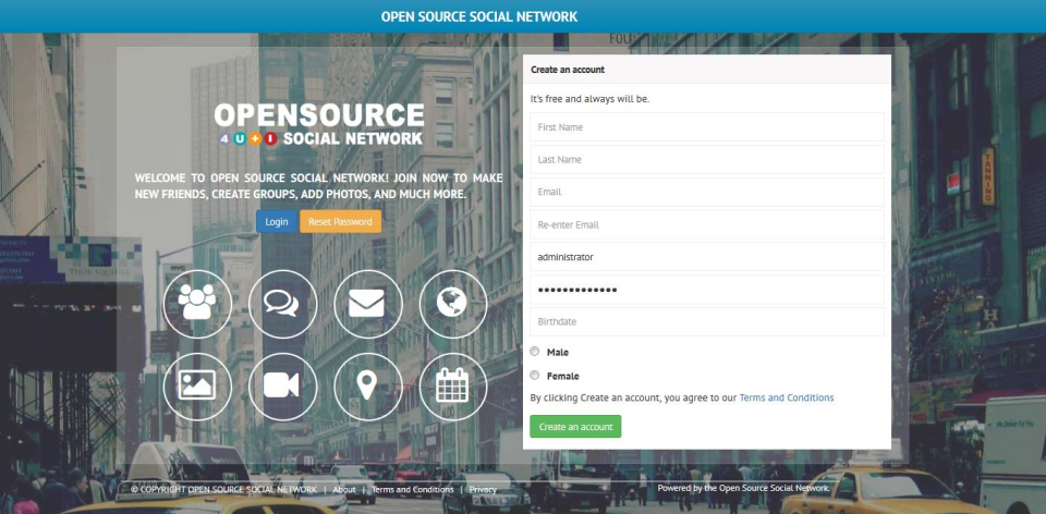 Social Open Source Network-pantalla-0 Social Open Source Network-pantalla-0