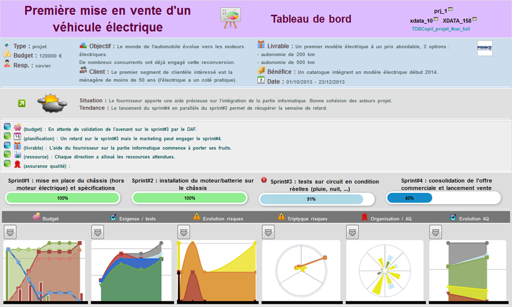 Kalisseo: Visualización y seguimiento de proyectos, Prince 2, análisis de gastos