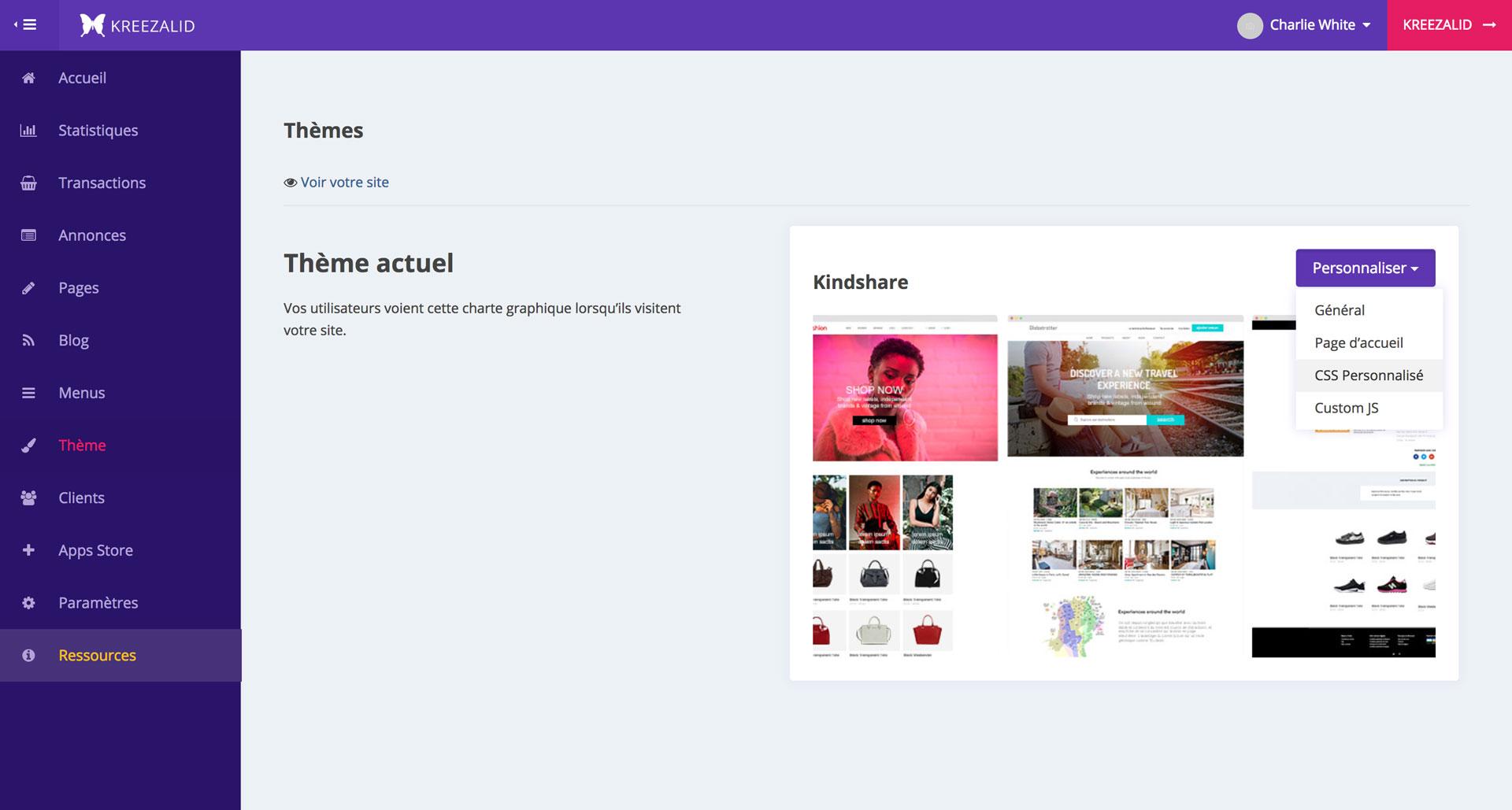 Kreezalid - Añadir CSS personalizado a su mercado