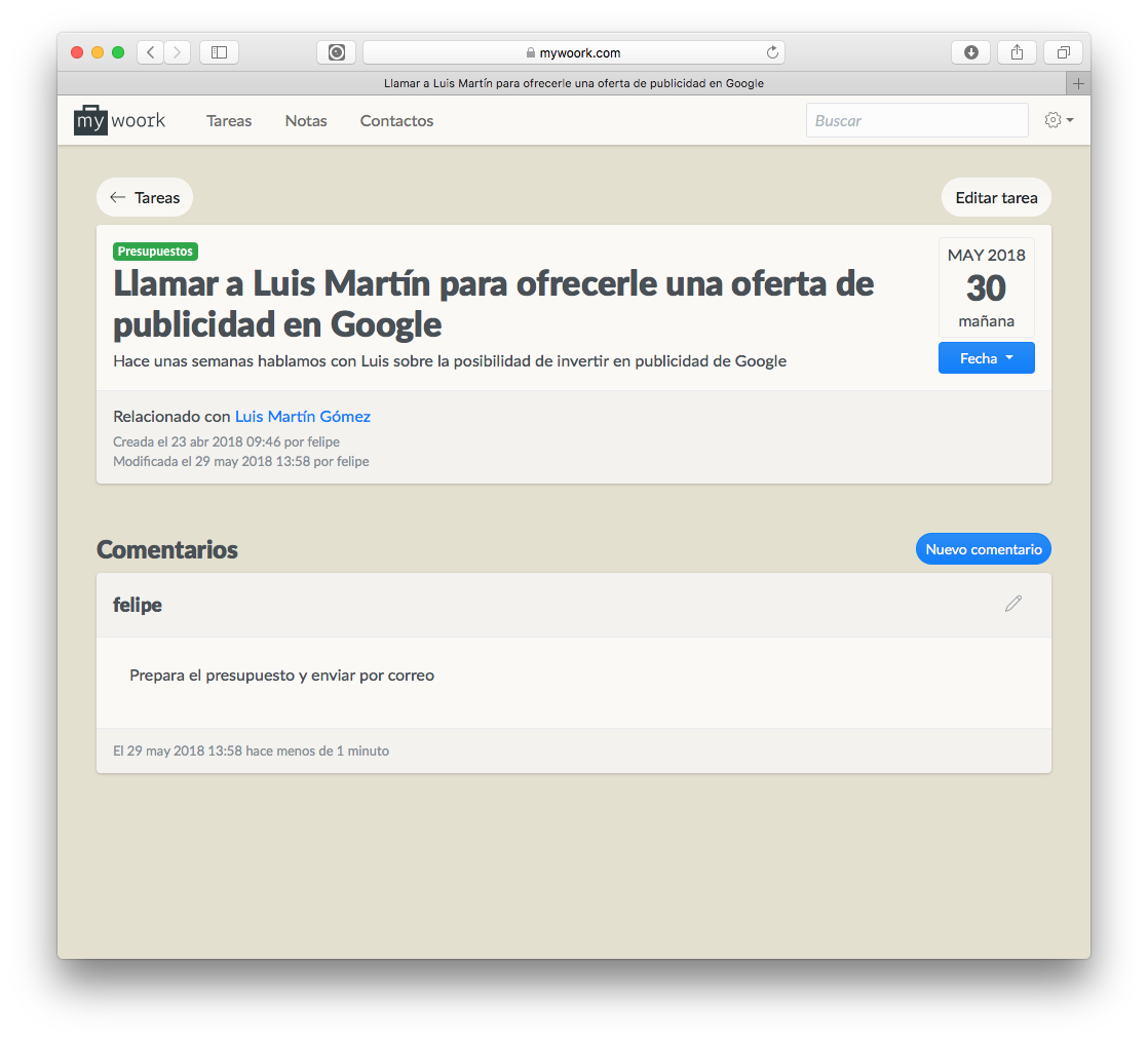 Crea comentarios y Archivo ANADE A Tus tareas. Crea comentarios y Archivo ANADE A Tus tareas.