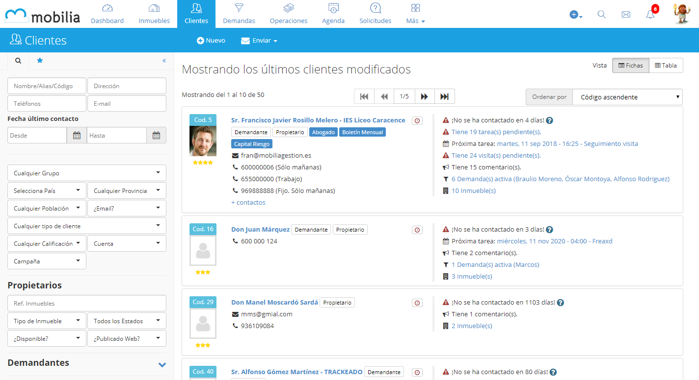 Gestión de clientes Gestión de clientes