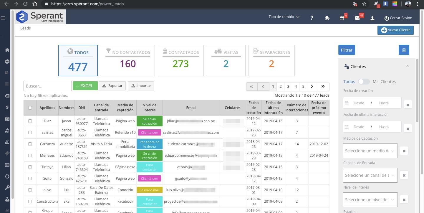 Administración de Leads para realizar seguimiento de llamadas, visitas, recordatorios, etc Administración de Leads para realizar seguimiento de llamadas, visitas, recordatorios, etc