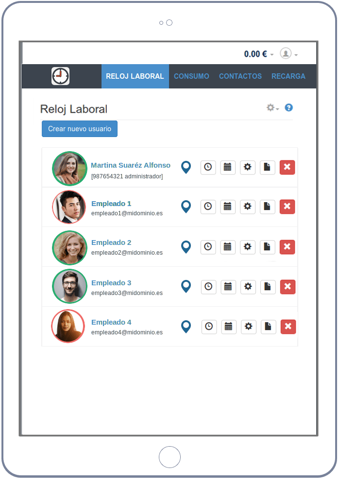 Panel web del administrador Panel web del administrador