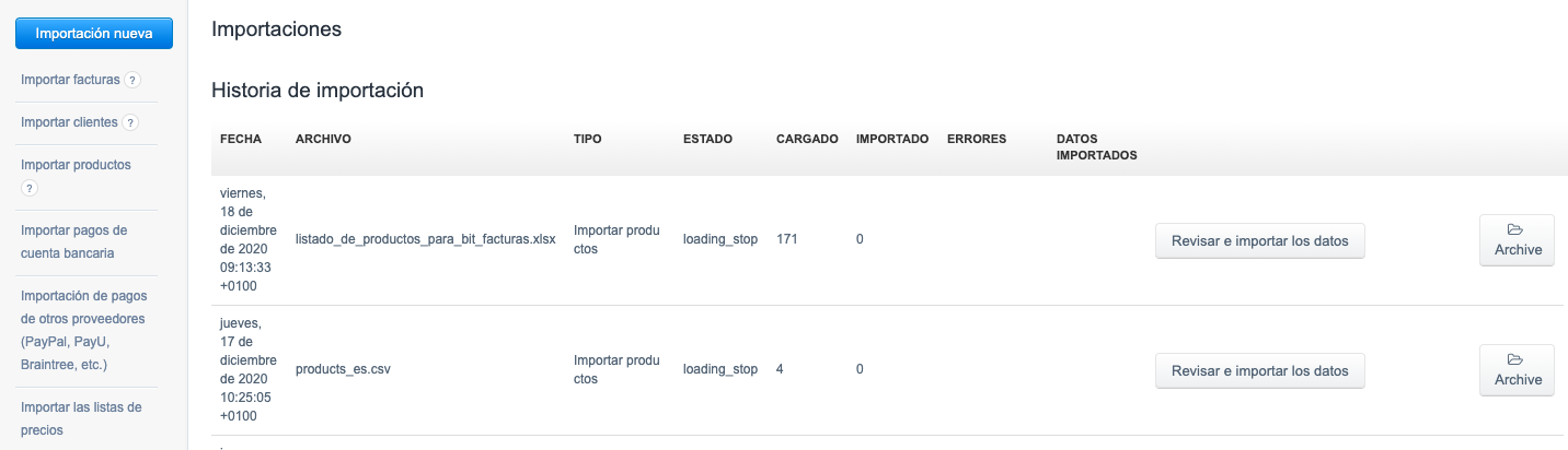 Importaciones