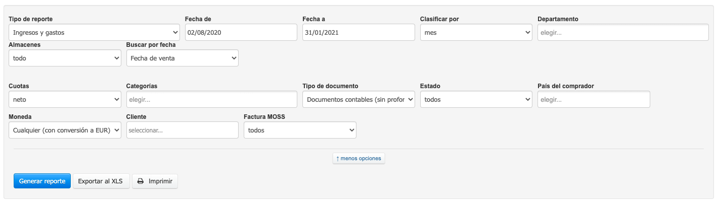 Formulario de reporte gráfico