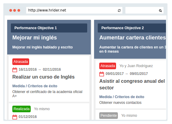 HRider - Diseña Planes de Acción individuales con HRider para el desarrollo de los empleados