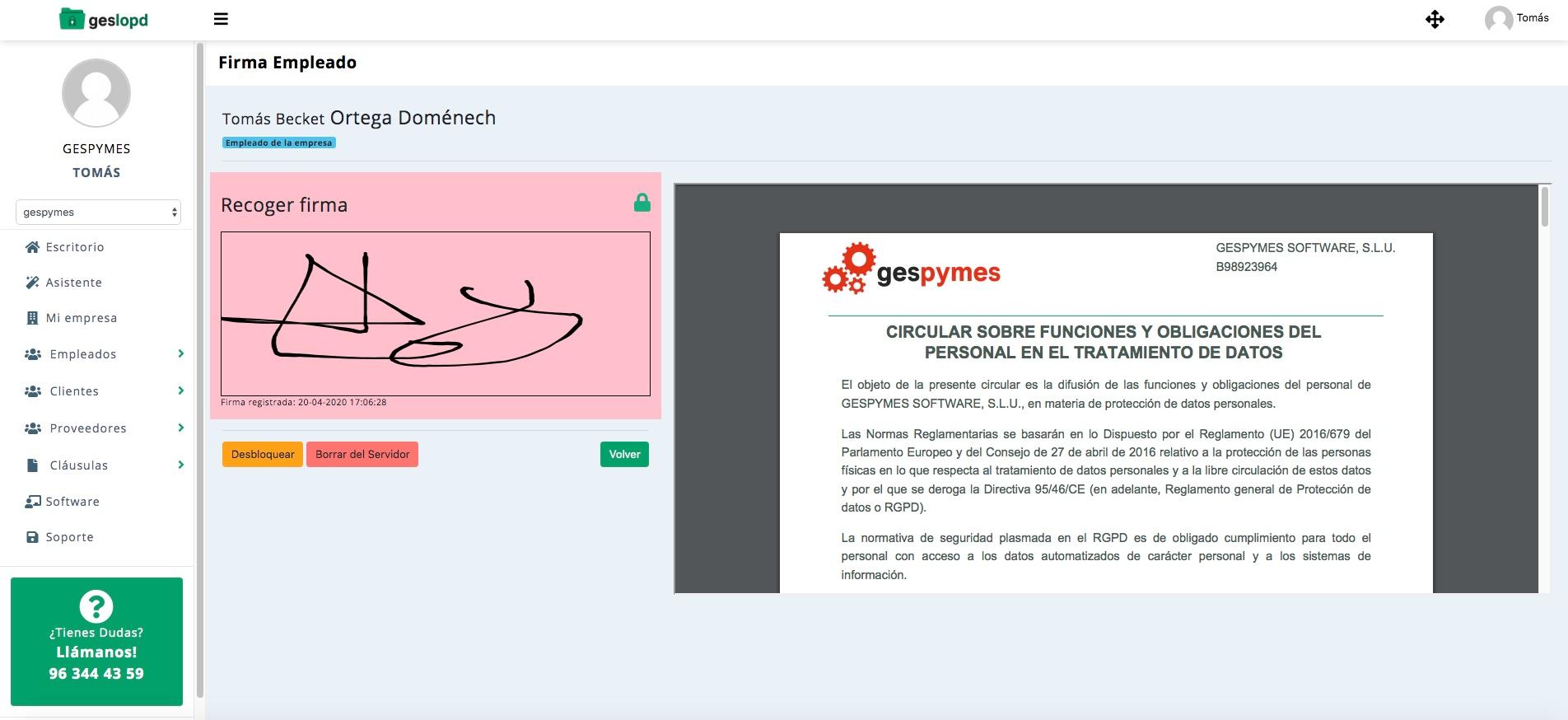 Geslopd - Recoge la firma de trabajadores y clientes directamente en la pantalla, sin papeles