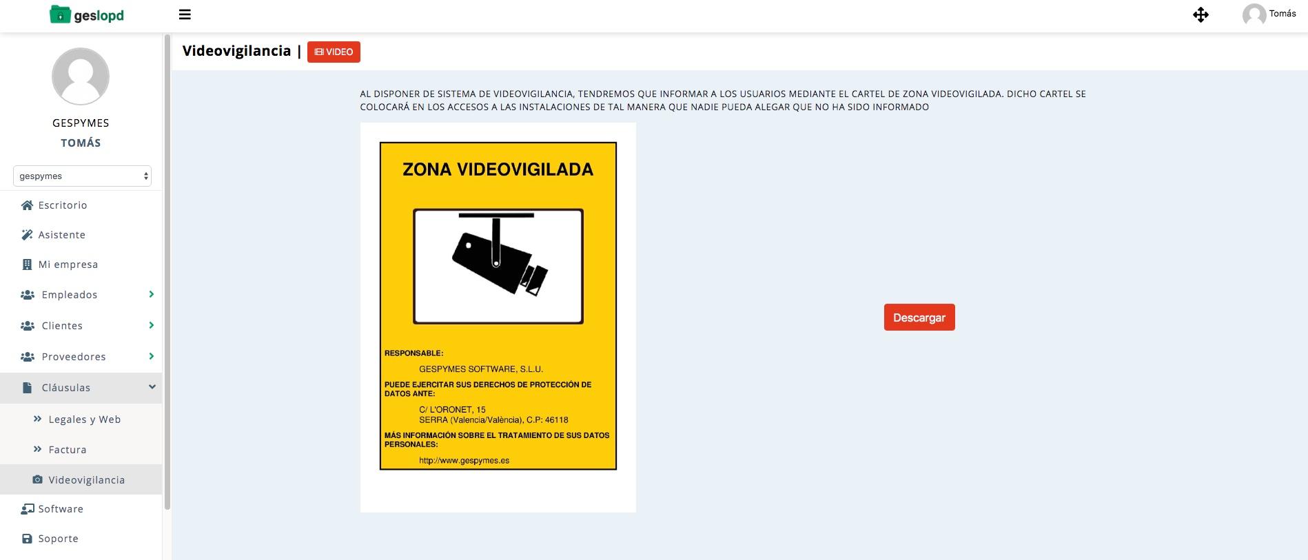 Geslopd - Descarga el cartel de videovigilancia directamente