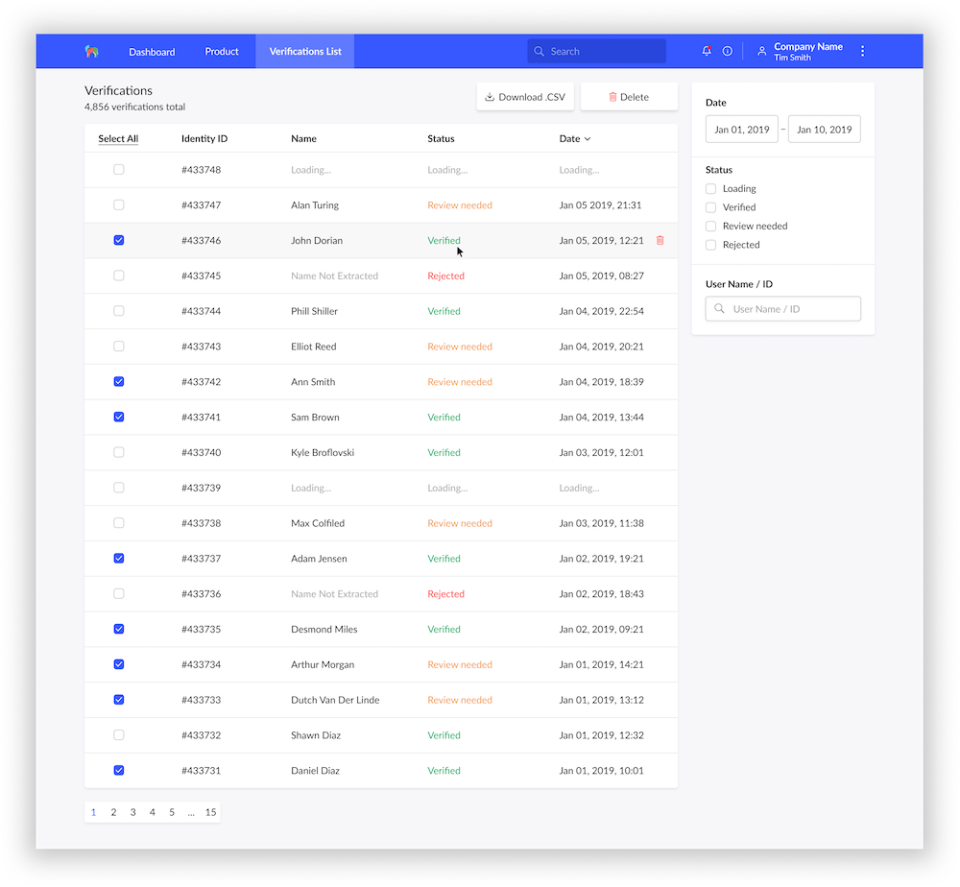 Mati - Lista de usuarios y estatus Mati - Lista de usuarios y estatus