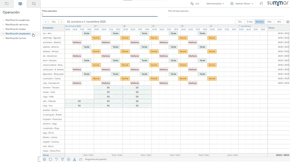 El software para la gestión de personas de Summar puede compartir la información con el planificador de turnos de Summar. El software para la gestión de personas de Summar puede compartir la información con el planificador de turnos de Summar.