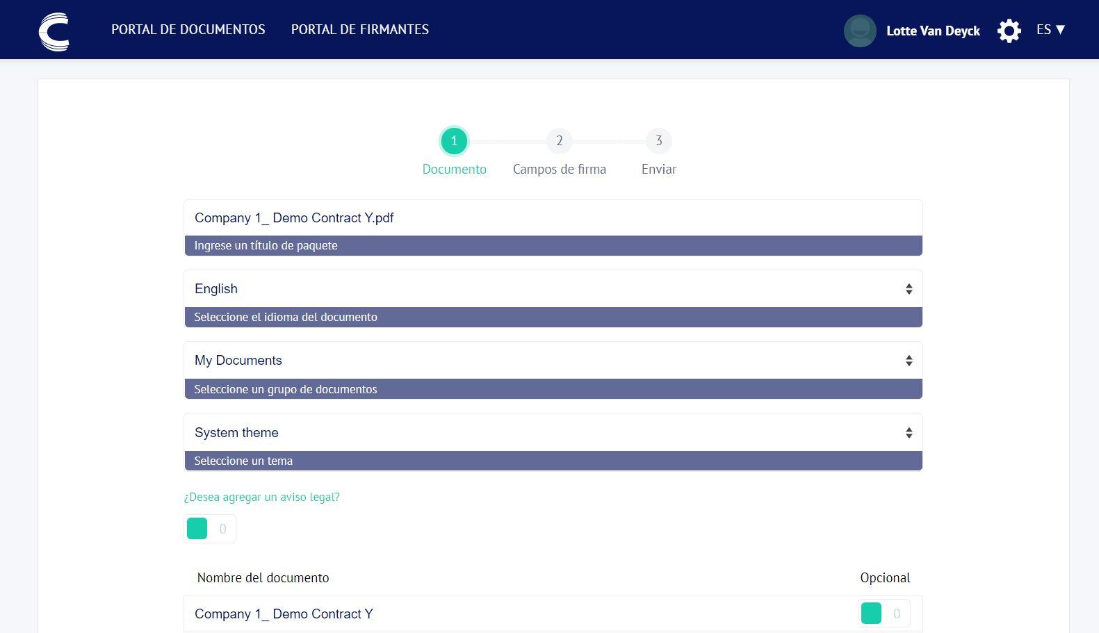 Connective eSignatures - Documento