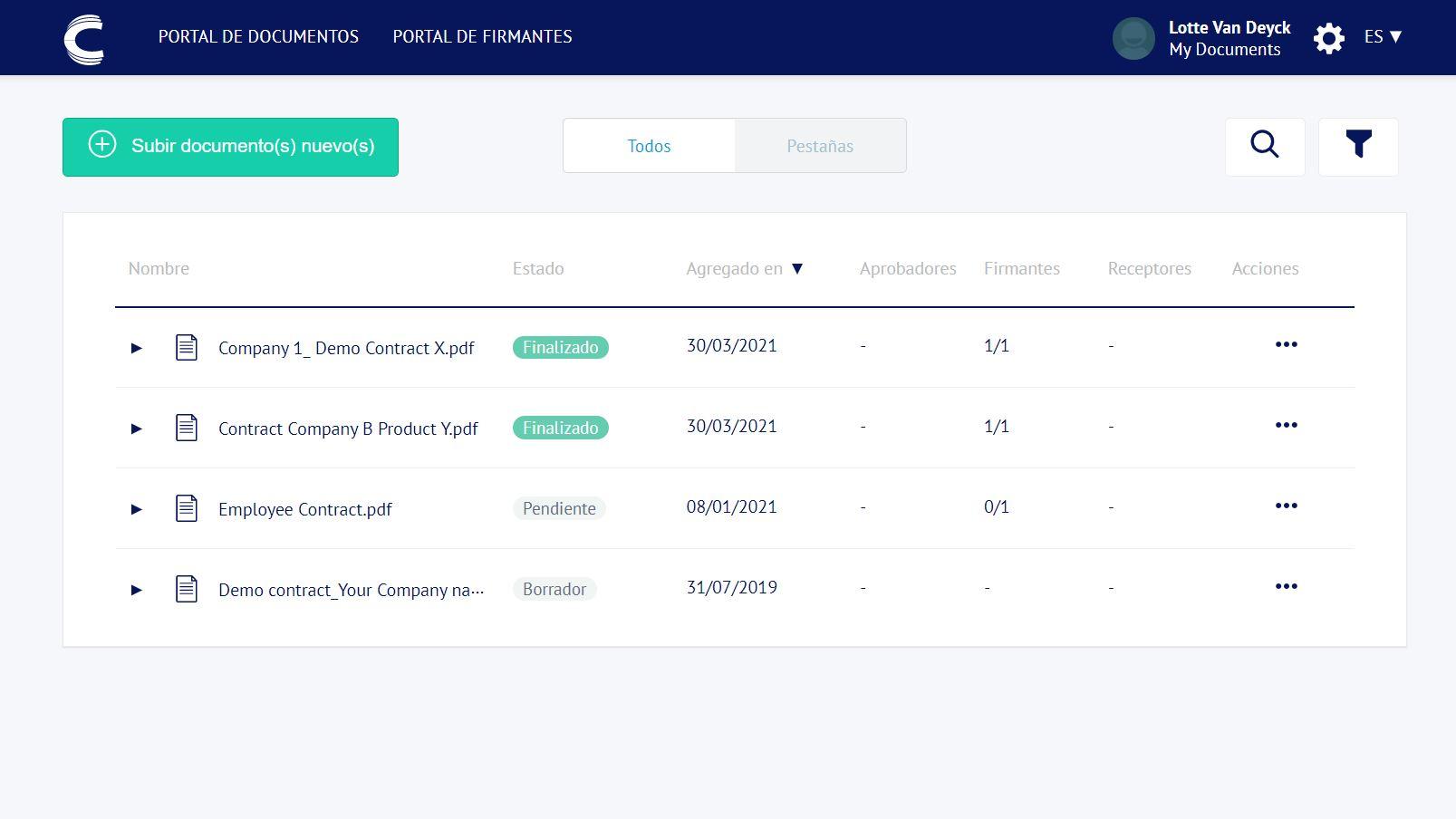 Connective eSignatures - Portal de documentos