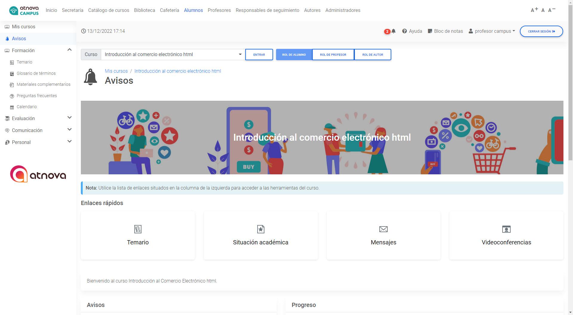 Atnova Campus eLearning - Captura de pantalla 1 Atnova Campus eLearning - Captura de pantalla 1