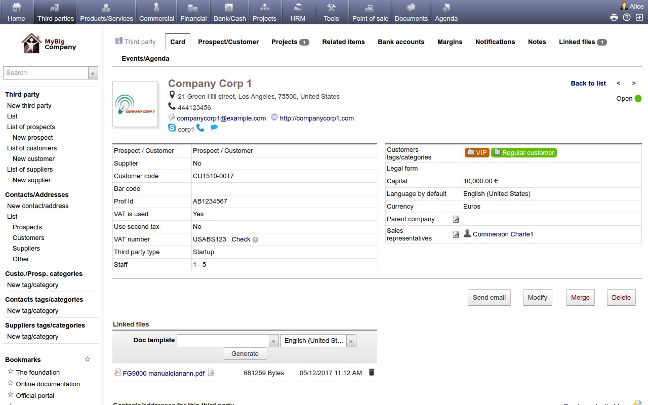 Dolibarr ERP CRM - Captura de pantalla 1