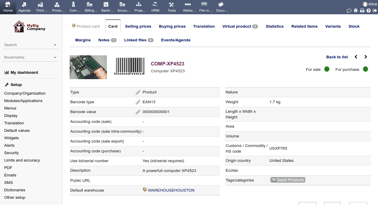 Dolibarr ERP CRM - Captura de pantalla 8