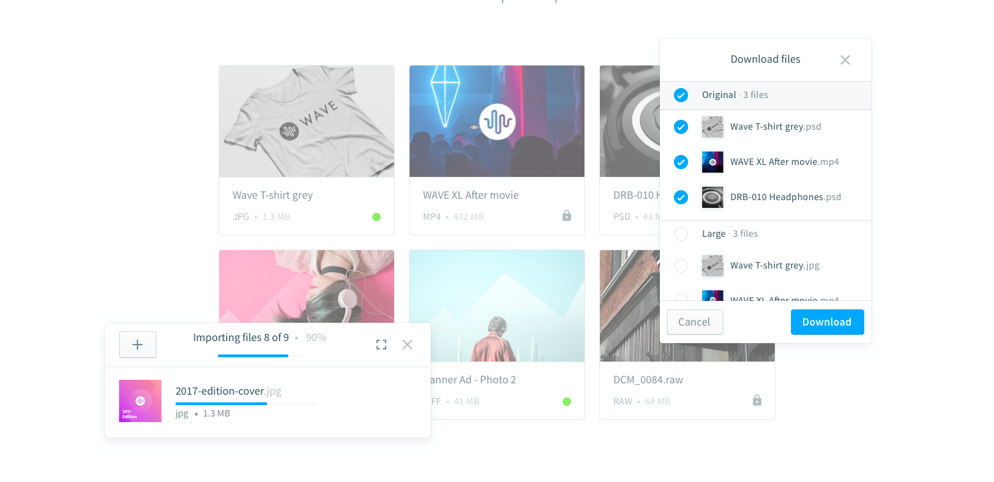 Importación y simplemente organizar los archivos multimedia