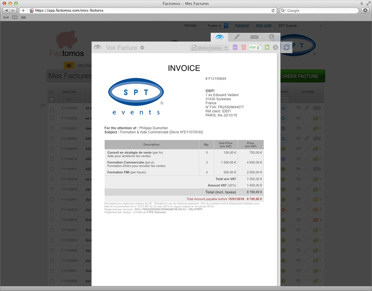 Factomos - Factomos: Secure Sockets Layer (SSL) Gestión automática del IVA, la gestión de E / S